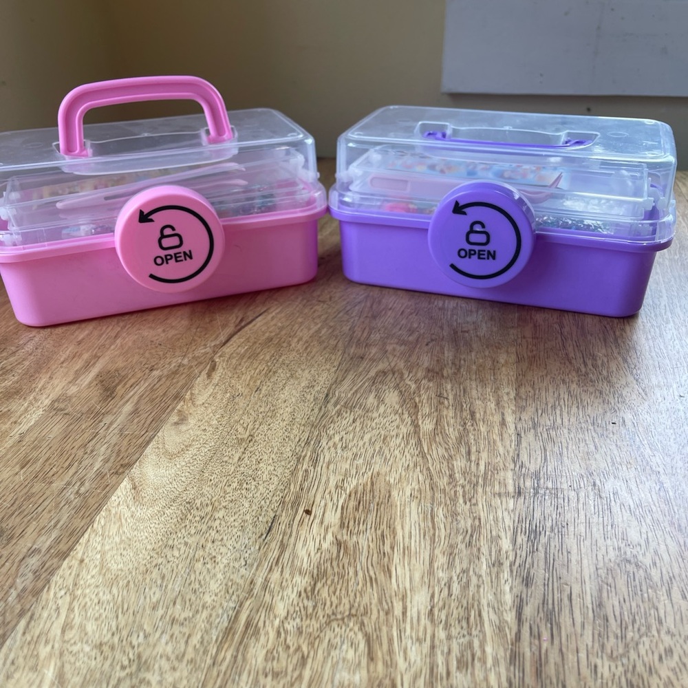 Pink and Purple Storage Boxes with Accessories. Craft boxes - Picture 5 of 5